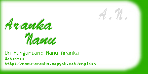 aranka nanu business card